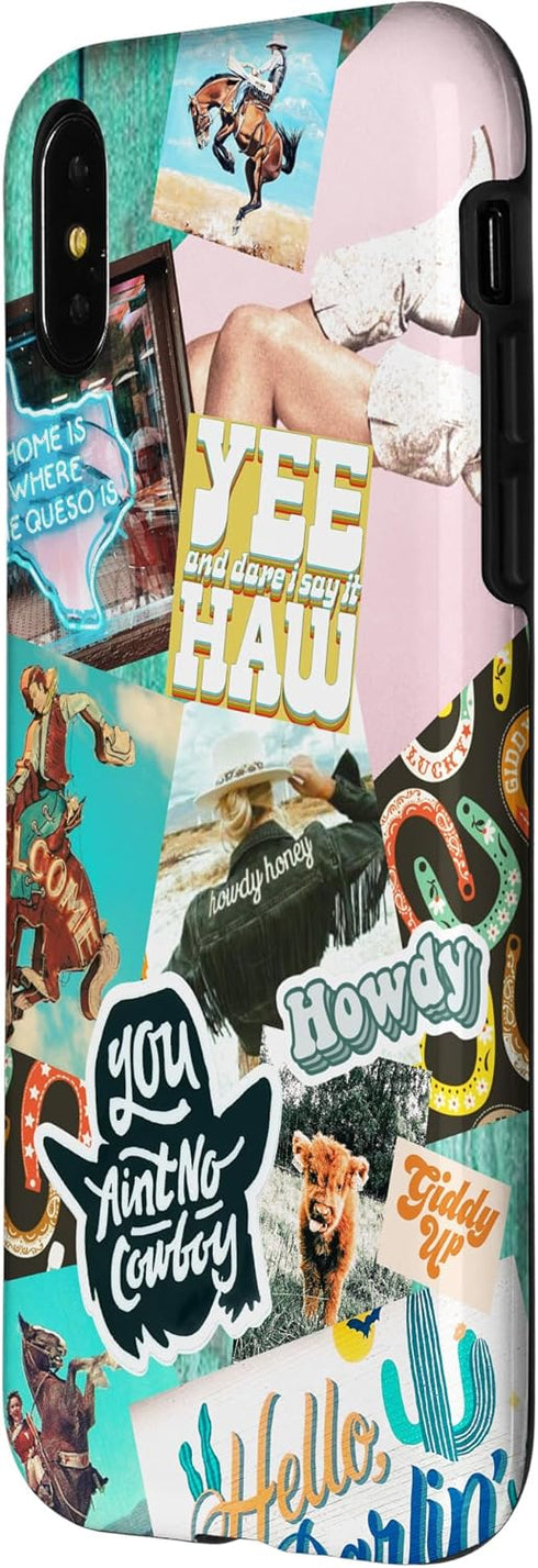 iPhone X/XS Western Cowgirls Howdy Giddy-up Boho Aesthetics Country Chic Case...