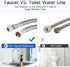 JUWO 16" Faucet Supply Line Extension, 3/8" x 3/8" Comp Stainless Steel Faucet Extension Hose Connector, For Large Sink or Longer Distance Extenti...