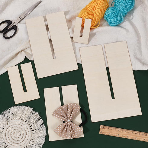 BENECREAT 5Pcs Bow Maker Templates, Wood Bow Tie Boards Craft Sewing Tool for Ribbon Bow Making Hair Bows Gift Bows Crafts Making, Slot: 8mm...