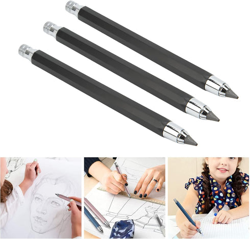 3Pcs Mechanical Carpenter Pencils 5.6mm Scribing Tool Marker Set Kit Construction Pencils with Built in Sharpener, Carpentry Marking Scribe Tools ...