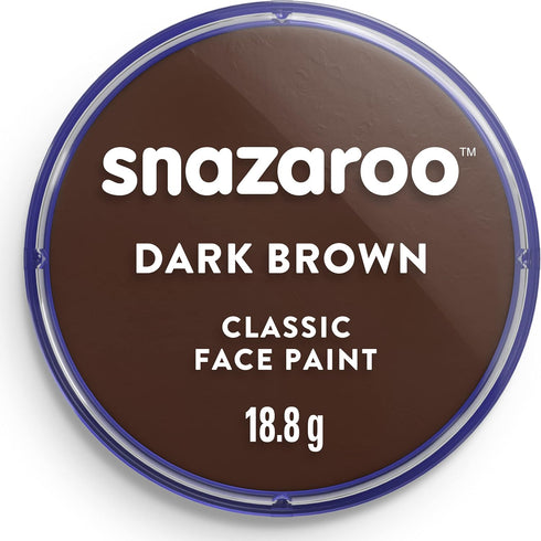 Snazaroo Classic Face and Body Paint, 18.8g (0.66-oz) Pot, Dark Brown...