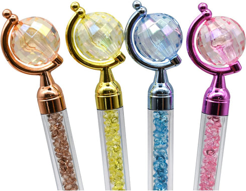 24PCS Novelty Globe Pens Tellurion Shape Pens Earth Day Pens Crystal Twistable Ballpoint Pens Black Ink For Teacher Students School Office Birthda...
