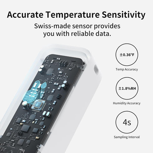 SwitchBot IP65 Indoor Outdoor Hygrometer Thermometer Wireless, 394ft Bluetooth Range, Refrigerator Thermometer, Dewpoint/VPD/Absolute Humidity Sen...