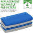 4 Pack 411 Replacement Washable Pre-Filters for Blueair Blue Pure 411, 411+, 411 Auto and Mini Air Purifier, Removes Pollen, Dust, Pet Dander,2 X ...