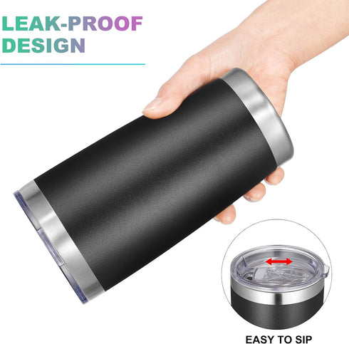 VEGOND 20oz Tumbler with Lid and Straw Stainless Steel Tumbler Cup Vacuum Insulated Double Wall Travel Coffee Mug Powder Coated Coffee Cup(Black 1...