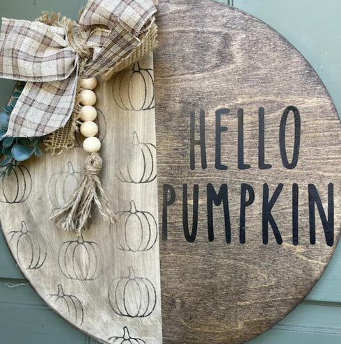 Fall Stencils for Painting Pumpkin Stencil Fall Leaves Maple Stencil Half Round Hello Autumn Drawing Templates for Door Porch Hanger Fall Wreath H...