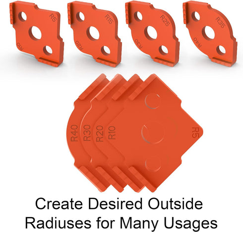 8 Radius Corners Router Jig Router Templates, High Hardness ABS+CNC Radius Routing Templates, Routing Rounded Corners Router Bit Templates for Woo...