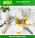 Green Direct Cupcake Liners - Standard Size Gold Cupcake Wrappers to use for Pans or carrier or on stand - Paper Baking Cups Pack of 240...