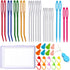 Y-Axis 24 Pcs Assorted Yarn Needles Bent Tapestry Needle Weaving Needle Darning Needles with Storage Box + Knitting Stitch Counter + Needle Thread...