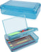 1 PCS Pencil Box,Double Layer Large Capacity Pencil Box,Hard Pencil Case with Snap-tight Lid, Plastic Pencil Box for Office School Supplies Pen Bo...