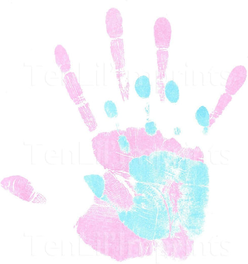 Ten Lil' Imprints Mommy and Me Inkless Handprint and Footprint Kit, Blue...