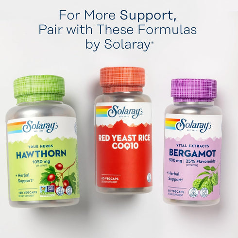 SOLARAY Red Yeast Rice Plus CoQ-10 & No-Flush Niacin Vitamin B-3, Healthy Heart & Cardiovascular Support, Non-Irradiated & Citrinin Free, 60 Day M...