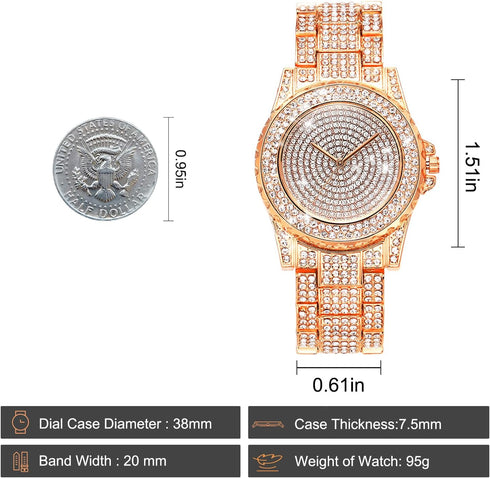 ManChDa Diamond Watch for Women Iced Out Watch Bling Rhinestone Watches...