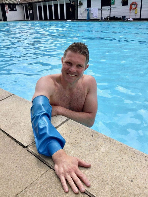 BLOCCS 100% Waterproof PICC Line Cover- Swim, Shower & Bathe. Watertight Protection for Cast, Dressings & Bandages - #AEP86-L - Adult Elbow Protec...