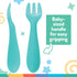 Nuby Silicone Easy Grip Fork & Spoon Set, 12+m in Aqua...