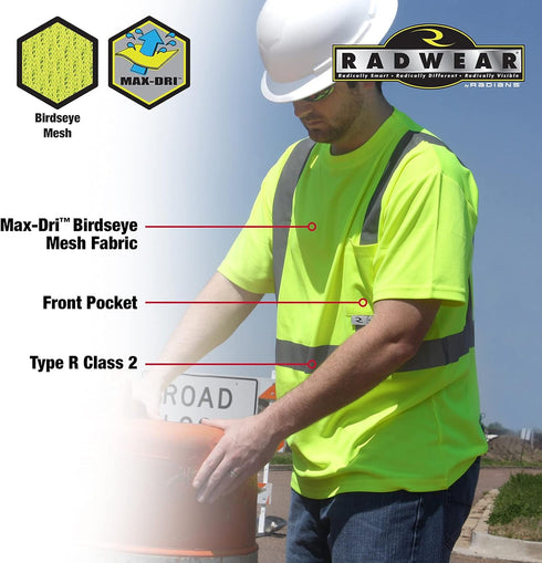 Radians unisex adult St11 Industrial Safety Shirt Short Sleeve, Safety Orange, 5X US...