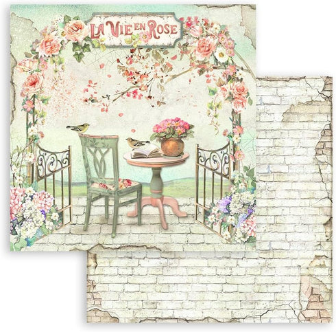 STAMPERIA INTERNATIONAL, KFT PAPER PAD 12X12 10PK HOUSE ROSE, 30.5 x 30.5 (12" x 12"), Multicoloured...