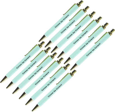 Christian Brands Ballpoint Ink Pen - Inspirational Pastel Retractable Ballpoint Pens, 12-Pack, Turquoise...