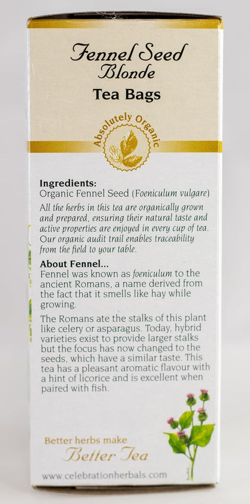 CELEBRATION HERBALS Fennel Seed Blonde Tea Organic 24 Bag, 0.02 Pound...