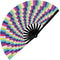 GloFX Folding Fan - Trippy - Large Rave Clack Folding Hand Fan for Men/Women - for EDM, Music Festival, Club, Event, Party, Dance, Performance, De...