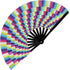 GloFX Folding Fan - Trippy - Large Rave Clack Folding Hand Fan for Men/Women - for EDM, Music Festival, Club, Event, Party, Dance, Performance, De...