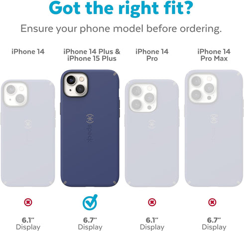 Speck iPhone 14 Plus Case - Drop Protection, Scratch Resistant, Dual Layer Slim Phone Case for 6.7 Inch iPhones 14 Plus - Built for MagSafe - Pres...