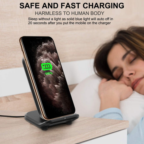15W Fast Qi-Certified Wireless Charging Station Compatible with iPhone 15/15 Plus/15 Pro Max/14/13/12 /11Pro Max/XR/XS/X/8 Plus,Galaxy S23/S22/S21...
