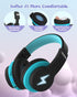 Kids Bluetooth Headphones, Colorful Wireless Over Ear Headset with LED Lights, Built-in Mic, 45H Playtime, 85dB/94dB Volume Limited Headphones for...