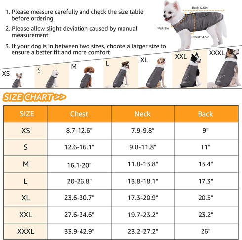 iBuddy Dog Winter Coats with Fleece Vest,Waterproof Warm Dog Snow Jacket Windproof, Reflective Adjustable Pet Dogs Cold Winter Coat for Dogs Girl ...
