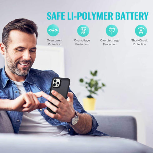 Battery Case for iPhone 12/12 Pro, ?Newest 6800mAh?Battery Charging Case Protective Battery Backup Pack Portable Charging Case for iPhone 12/12 Pr...