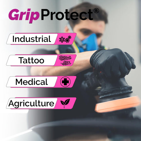 GripProtect® Precise Black Nitrile Exam Gloves | 4 Mil | Chemo-Rated | Food, Home, Hospital, Law Enforcement, Tattoo | (Medium, 50)...