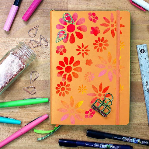 Large Boho Stencil for Painting on Wood, Canvas, Paper, Fabric, Walls and Furniture -Flowers Stencil - 10x10 Inches - Reusable DIY Art and Craft S...