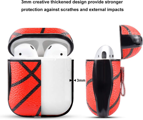 Cute Funny Hard Designer Protective for Case for Boys Kids with Keychain for Charging Case 2&1, Basketball...