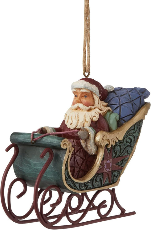 Enesco Jim Shore Heartwood Creek Santa in Sleigh Event Ornament...