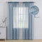 MIULEE Dusty Blue Linen Textured Sheer Curtains 84 Inches Long 2 Panels for Bedroom Living Room, Semi Transparent Farmhouse Light Blue Window Net ...