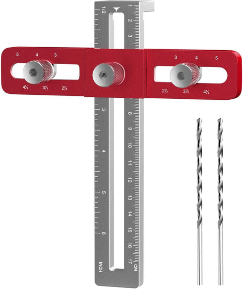 Cabinet Hardware Jig,Cabinet Hardware Template Tool,Adjustable Woodworking Drill Guide,Punch Locator Drill Guide for Installation of Door Drawer K...