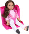 Sophia's 18" Doll Hot Pink Velour Booster Car Seat with Adjustable Harness...