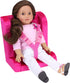 Sophia's 18" Doll Hot Pink Velour Booster Car Seat with Adjustable Harness...