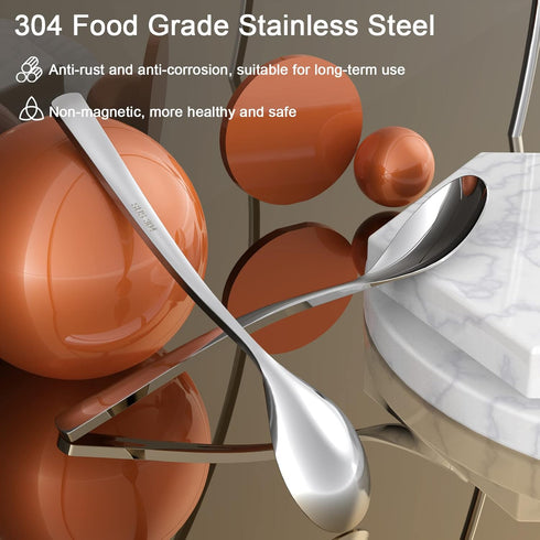 Coffee Spoons,8-Piece GLAMFIELDS 6.15" Teaspoons with a Long Handle, Demitasse Espresso Spoons Set Food Grade Stainless Steel Small Serving Spoons...