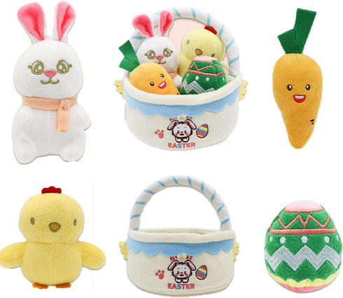 Easter Bunny with Basket, Easter Stuffed Animal,Baby My 1st Easter Basket Plush Playset,Easter Plush Basket Goodie Bags Stuffers Plushies Playset ...