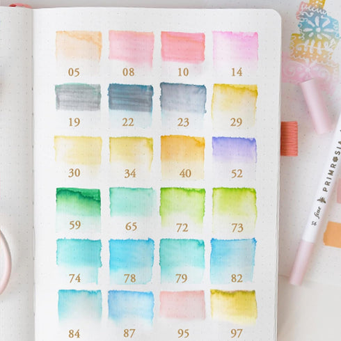 Primrosia 24 Pastel Dual Tip Markers, Fine Tip and Brush Pens. Perfect for art, illustration, drawing, calligraphy and bullet journals...