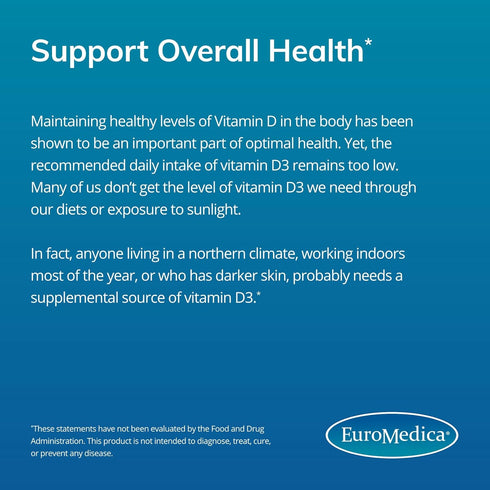 Euromedica Vitamin D3 5000 IU - 90 Chewable Tablets, Mixed Berry - Supports Overall Health, Strong Bones & Teeth + Immune System Function - 90 Ser...