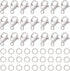 SUNNYCLUE 1 Box 240Pcs Lobster Claw Clasps 304 Stainless Steel Lobster Clasps with 120Pcs Open Jump Rings Kit Silver Necklace Bracelet Clasp Faste...