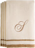 Monogrammed Gifts, Fingertip Towels, 11 x 18 Inches - Set of 4- Decorative Golden Brown Embroidered Towel - Extra Absorbent 100% Cotton- Personali...