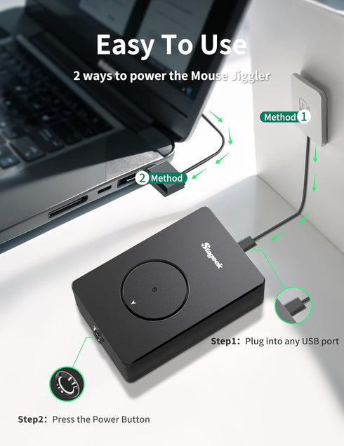 Mouse Jiggler, Mechanical 100% Undetectable by IT, Mouse Mover with On/Off Switch, Simulates Mouse Movement and Prevents Computer from Going into ...