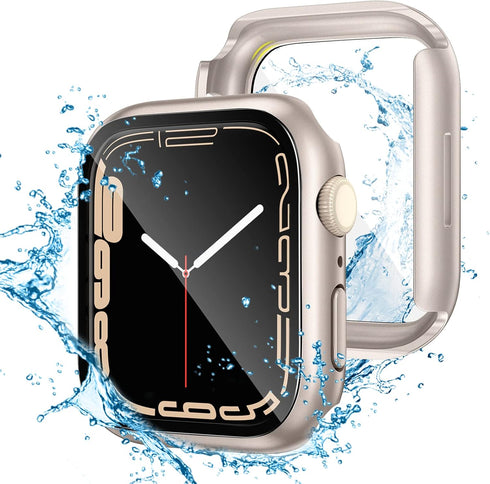 Tensea for Waterproof Apple Watch Screen Protector Case SE2 Series SE 6 5 4 40mm Accessories, iWatch Protective PC Face Cover Built-in Tempered Gl...