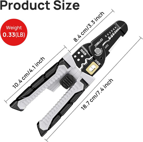 8 in 1 Wire Stripper Tool, 8-Inch Wire Crimping Tool, Multifunctional Hand Tool for Cable Stripper Tools, Professional Electrician Pliers Tools fo...