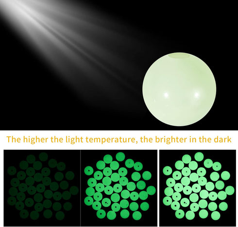 120 Pieces Quartz Pearl Balls Luminous Solar Stone Beads Grow in The Dark 6 mm Quartz Balls Beads UV Reactive Glowing Pearls for Jewelry Making De...