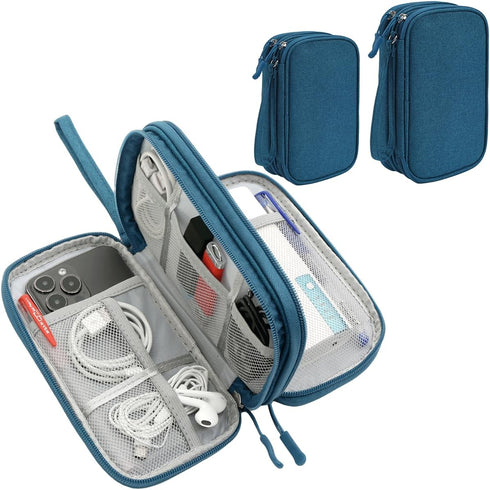 2 Pack Cord Organizer Travrel Bag, Electronic Organizer Travel Case, Water Resistant Electronic Accessories Pouch for Cable, Cord, Charger, Phone,...