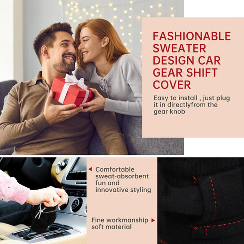 Car Gear Shift Hoodie, Funny Mini Hoodie Car Decor, Winter Warm Universal Fit Shift Knob Cover, Automotive Interior Decoration Accessories Gift (B...